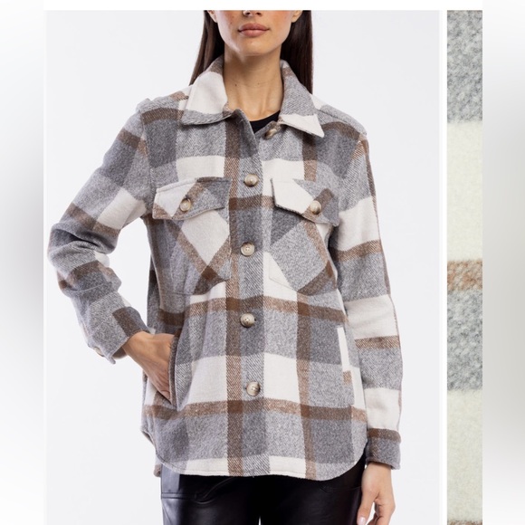 BLANKNYC Easy Does It Plaid Shacket - Picture 2 of 5